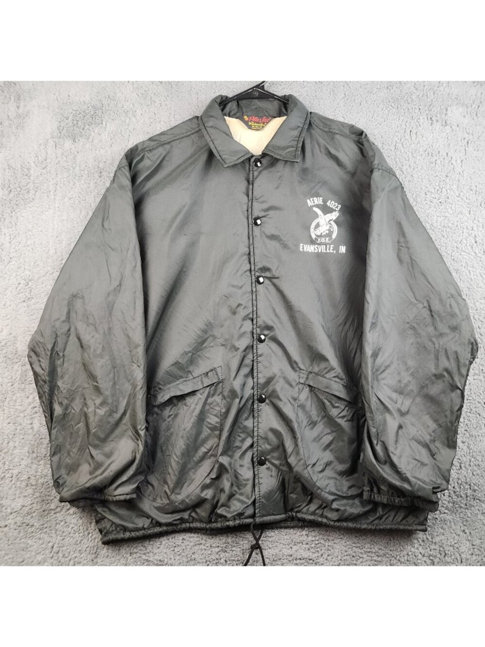 VTG Pla-Jac Dunbrooke Satin Bomber Jacket Men's‎ XL River City Eagles Aerie 4023